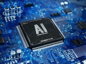 AI, Artificial Intelligence concept - Computer chip microprocess